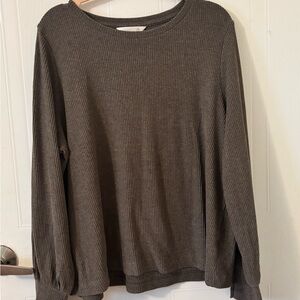 LC Lauren Conrad Ribbed Top in Charcoal